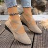 Women's Spring Pointed-Toe Shallow-Mouth Wedge Slip-On Loafers, Casual Sports Style, Available In Large Sizes.