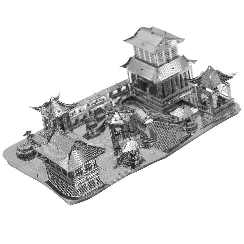 3D Metal Puzzle Architecture Series: Eiffel Tower, Lighthouse, White House, Sleeping Beauty Castle Assembly Model Birthday Gift.