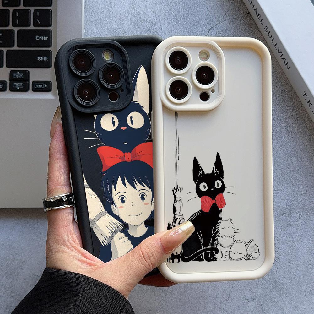 Anime Mädchen Katze Kiki Handyhülle für Apple iPhone 17 Air 16 16e 15 14 Plus 13 12 11 iPhone17 Pro Max X Xs XR 8 Weiche Hülle