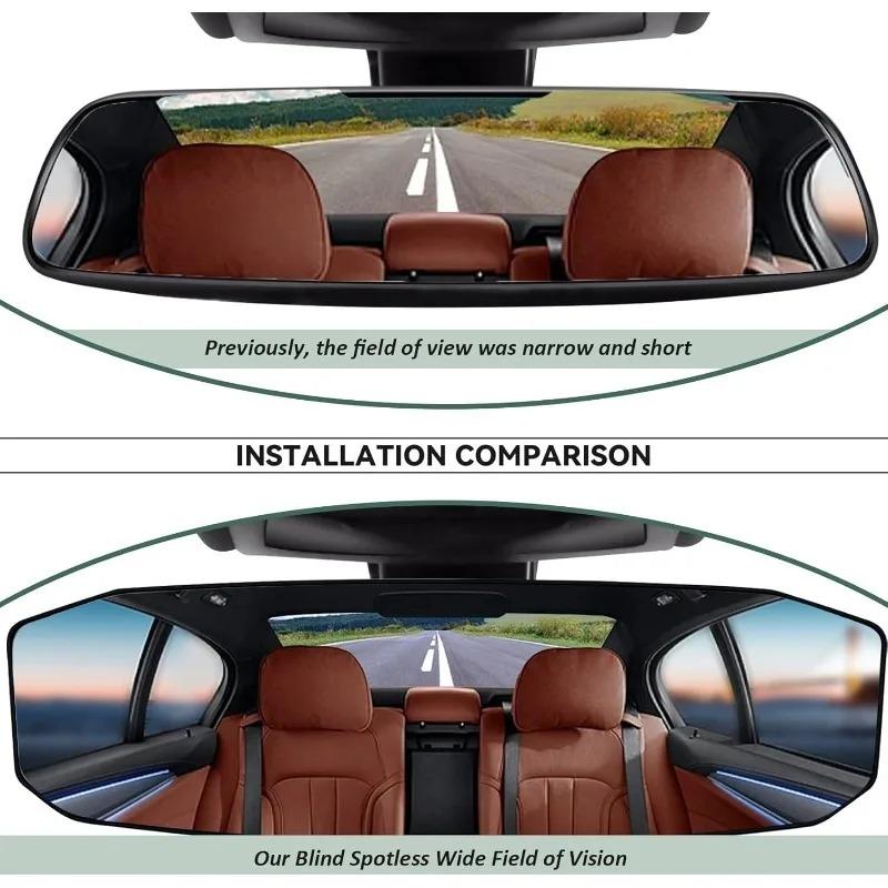 Universal Anti Glare Wide Angle Panoramic Rearview Mirror Clip On Eliminates Car Blind Spots for SUV Truck Vehicle