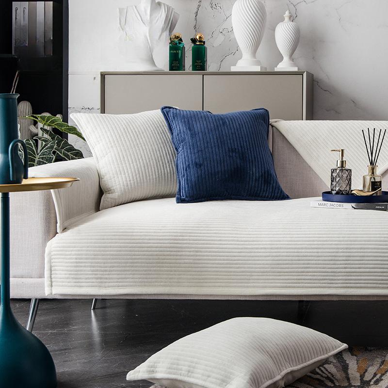 

Nordic Leather Sofa Cover Non Slip Universal Modern Simple Light Luxury High End Cushion for Living Room Four Seasons Use 70*70