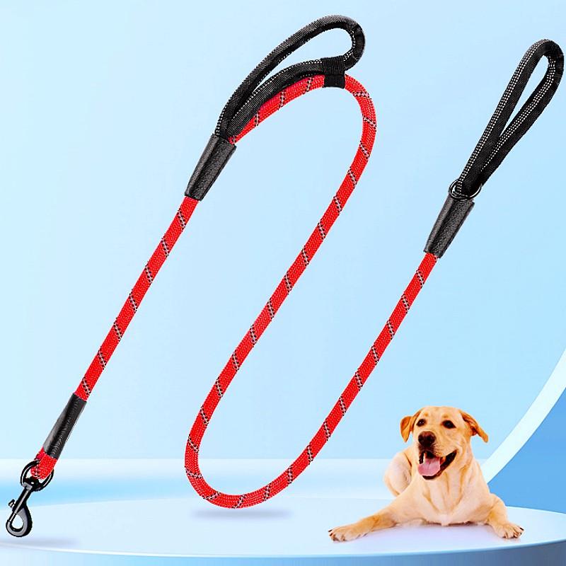 Dog Leash Reflective Dogs Leashes Double Leashes for Dog Walking Nylon Rope 150cm Comfortable Handle Dogs Leash Pet Chain Leads