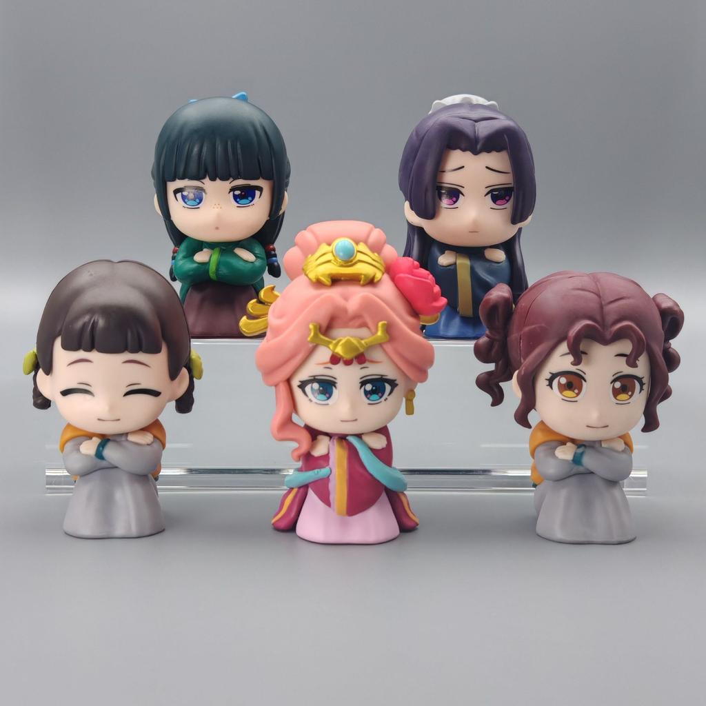 5Pcs/Set the Apothecary Diaries Maomao Figure Q Version Kusuriya No Hitorigoto Pvc Collectible Model Doll Toy