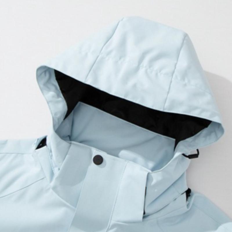 Outdoor Three-In-One Waterproof and Windproof Jacket with Color-Matching Removable Hood Jacket