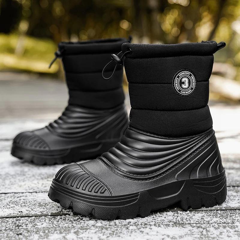 Mens Snow Boots Outdoor Comfortable High-top Waterproof Boots Fashion Non-slip Warm Men's Shoes New Rain Boots Zapatos De Hombre