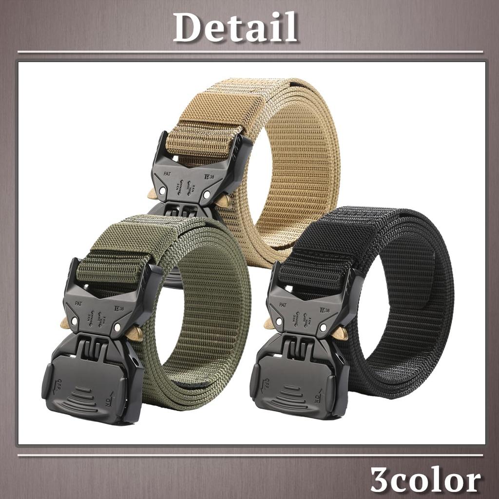 Side BP658 [One Limitation] Belt, Release, Outdoor, Casual, Work, Plain, One-Touch, Men's (Black)