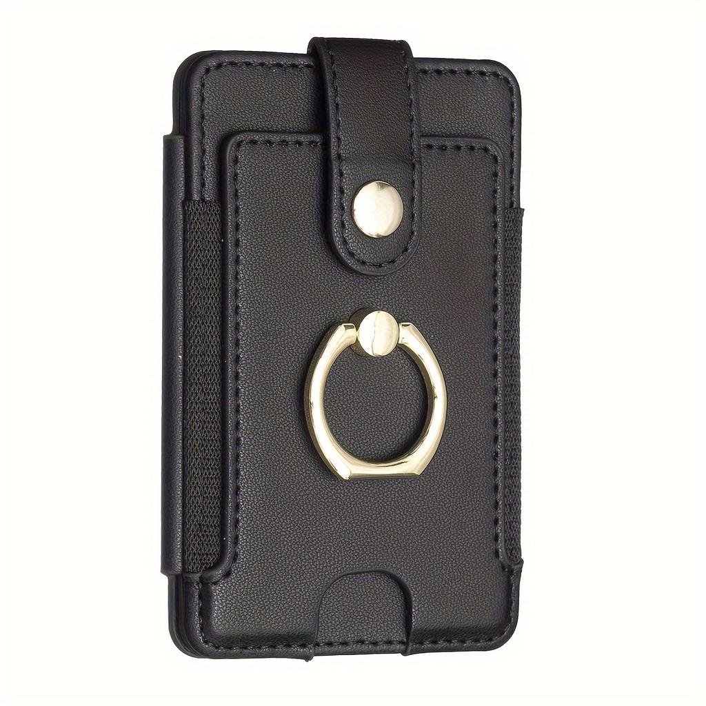 Universal Ring Small Card Holder Sticker Adhesive Mobile Phone Card Holder with Ring Buckle Compatible with All Smartphones Bag