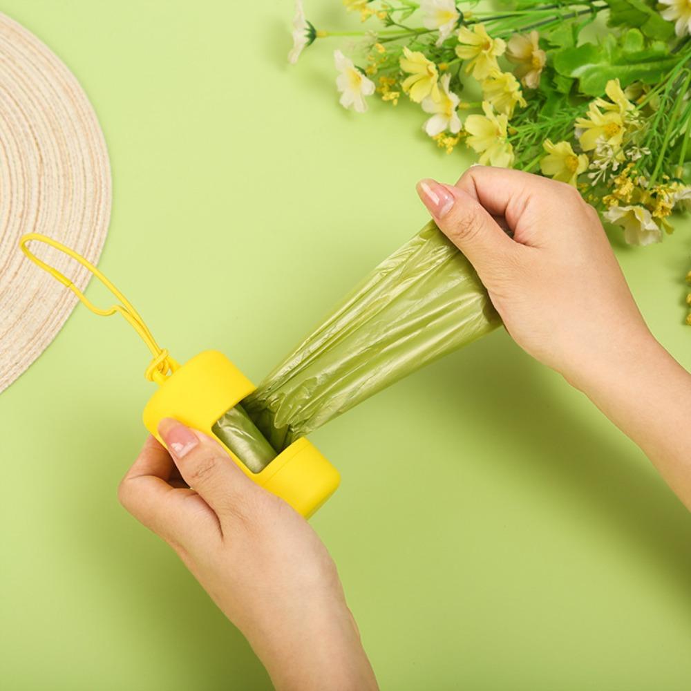 Candy Color Dog Poop Bag Carrier with Hanging Rope Dog Waste Bags Case Dog Poop Bag Holder Travel