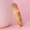 European & American Style Glitter Sand Stainless Steel Bracelet with Simple Gold Thin Ring - Titanium Steel Women's Jewelry