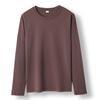 Spring Autumn Cotton Long-Sleeved T-Shirt Women's Round Neck Mercerized Cotton Bottoming Shirt Loose Top