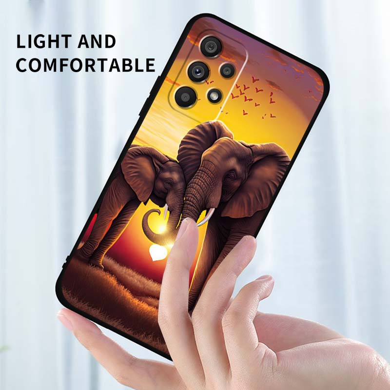 Cartoon Anime Tiere Handyhülle Für Samsung A73 A72 A71 A55 A54 A53 A52 A51 A13 A22 A16 A15 A12 A14 A26 A07 5G Schwarz