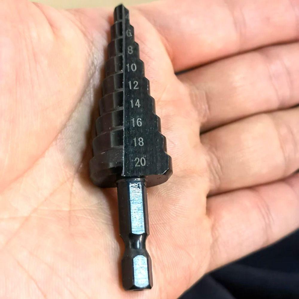 3Pcs HSS Drill Bit Straight Groove Step Drill Portable Stepped Drill Bit