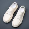 Men's shoes platform casual leather shoes trendy brand versatile leather new spring breathable men's white shoes