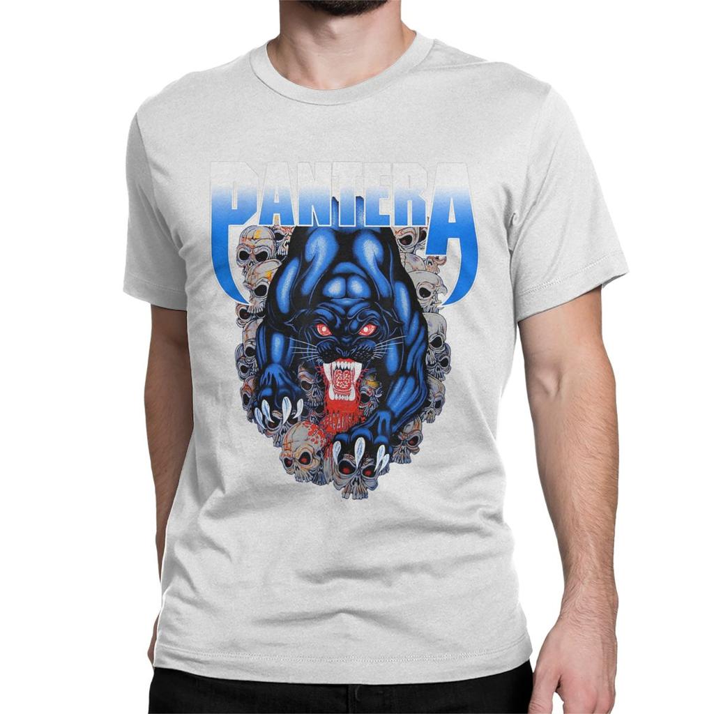 Men Women Black Panther Metal Band Rock T Shirts Pantera 100% Cotton Clothing Short Sleeve Crewneck Tee Shirt Summer T-Shirt