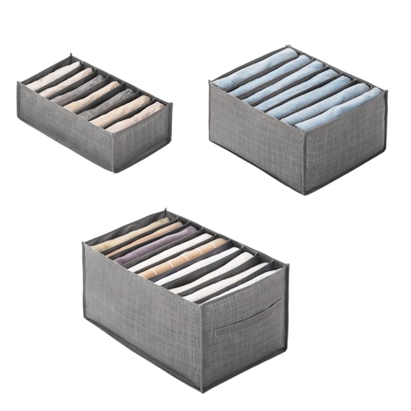 Non Woven Fabric Pants Organizer Foldable Pants Storage Box with Multiple Compartments Durable Trousers Organizers