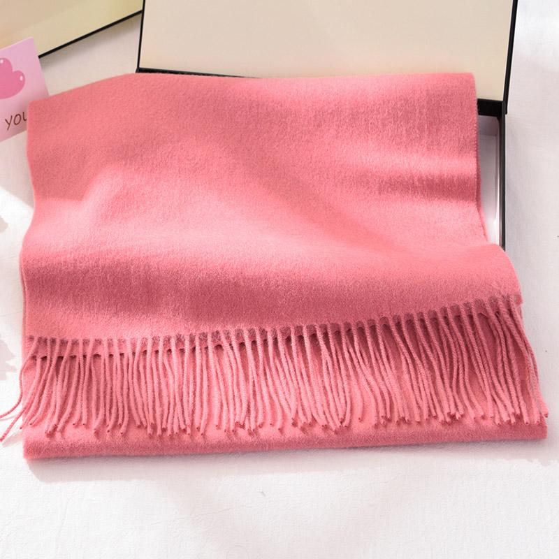 100% Wool Scarf For Women Solid Shawls Wraps For Ladies Long Warm Pashmina Scarf Tassel Cashmere Scarves Winter Foulard Femme