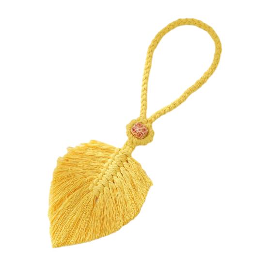 No Drill Curtain Holder Braided Leaf Tieback Boho Cotton Rope Holder