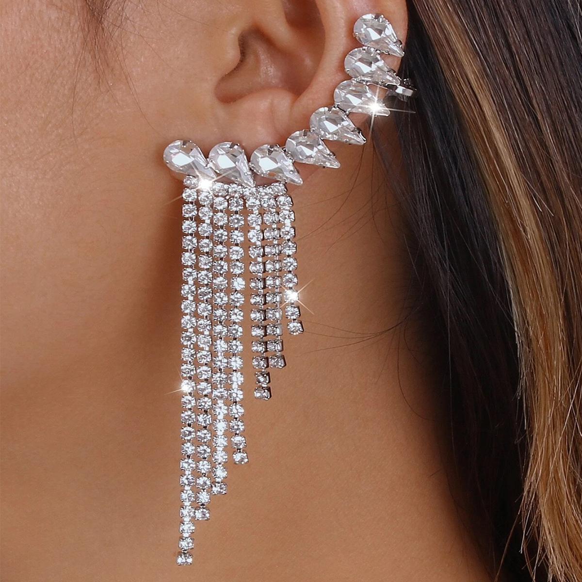 

2PC Women s Fashion Design Tassel Earrings, Light Luxury Style Accessories Suitable for Banquets, Parties, Festivals, Gifts