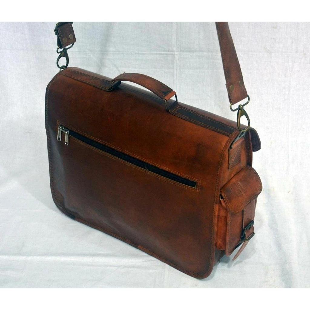 Bag Leather Laptop Messenger Men's Briefcase Vintage Satchel Handmade Genuine