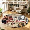 Round Rug Custom NameLana Del Rey Pattern Non Slip Carpet Home Floor Decor