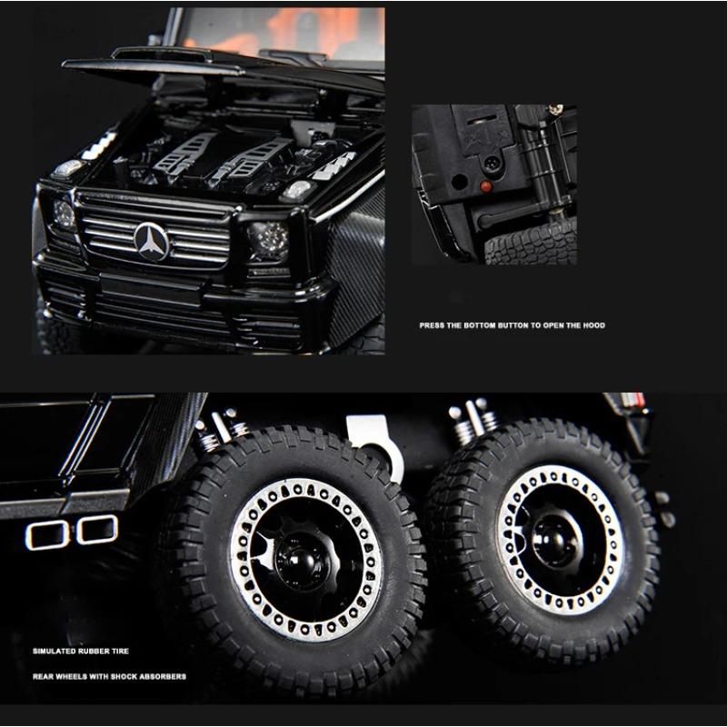 1/20 Benz G63 6X6 OFF-ROAD Alloy Cast Toy Car Model Sound and Light Children's Toy Collectibles Birthday Gift