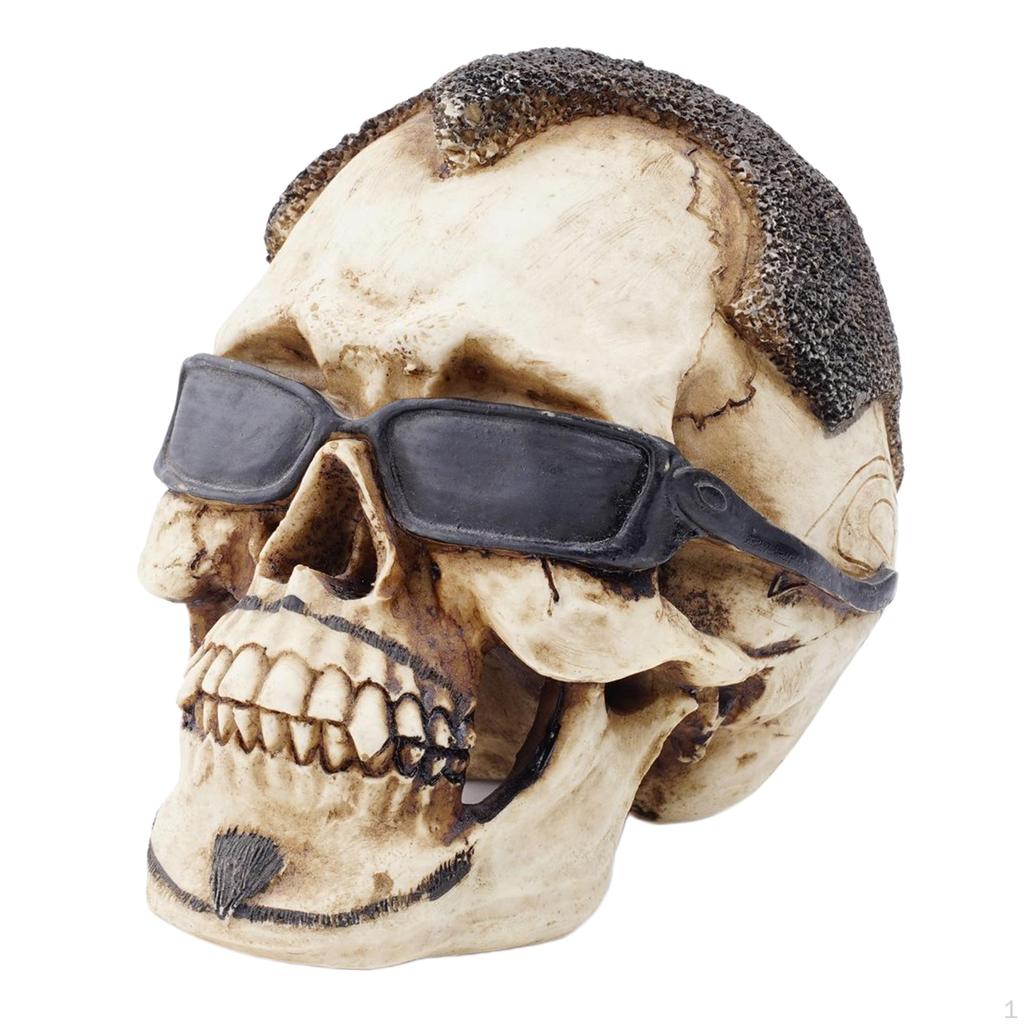 Resin 3'' Skull Figurine Office Statue Funny Ornaments Small Decoration