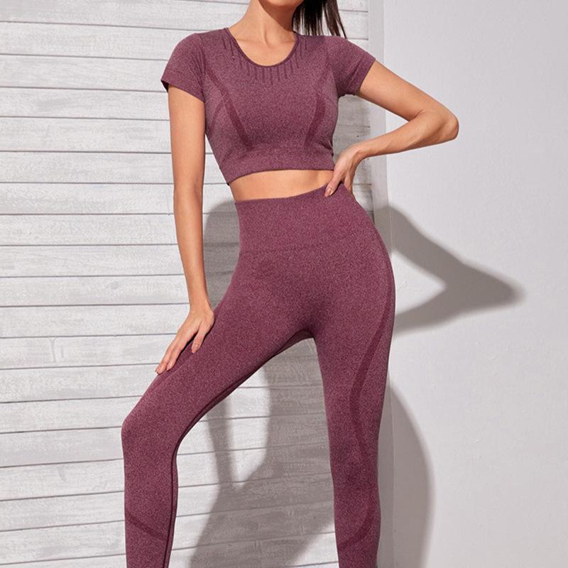 European & American Tie-Dye Seamless Gradient Yoga Suit - High-End Women's Tight Fit Sports Set