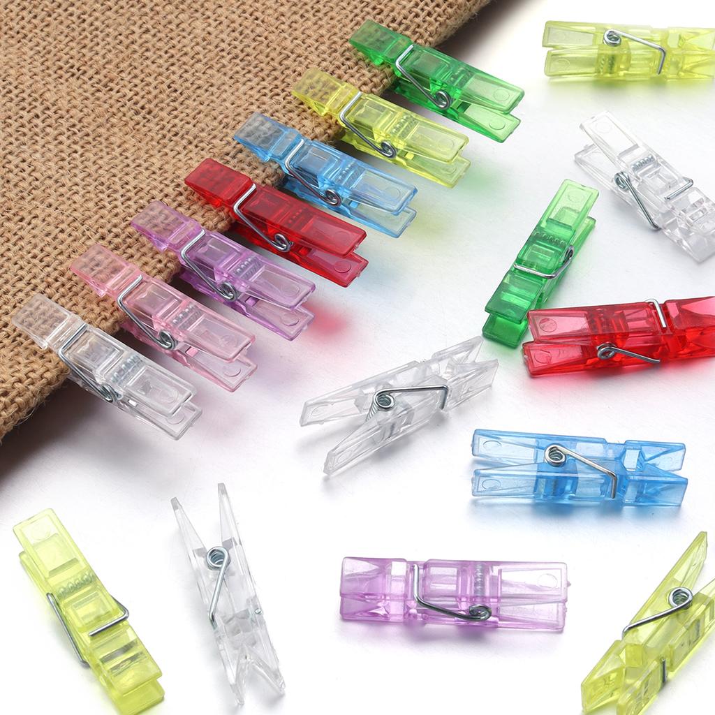 20pcs Colorful Plastic Sewing Clip Mini Photo Clips Spring Hanging Clip Pegs For DIY Wedding Party Wall Home Decor Photo Clamps