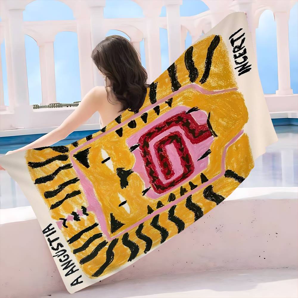 Égypte Tigre Abstrait Coloré Grande Serviette de Plage en Microfibre Serviette à Séchage Rapide Serviettes de Plage Sablonneuses Serviette de Piscine pour Voyage Natation Piscine Yoga