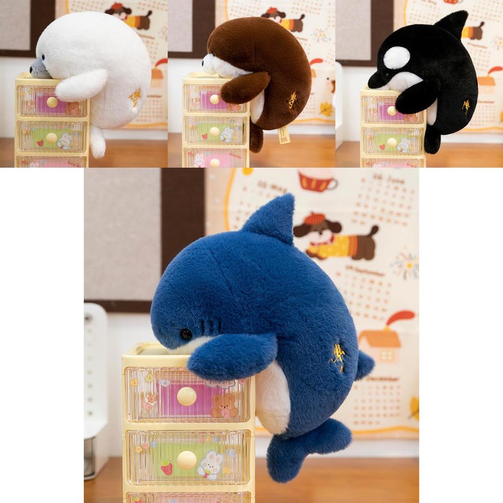 Plush Seal Toy Soft Short Pile Animal Decor For Kids And Office Relaxation