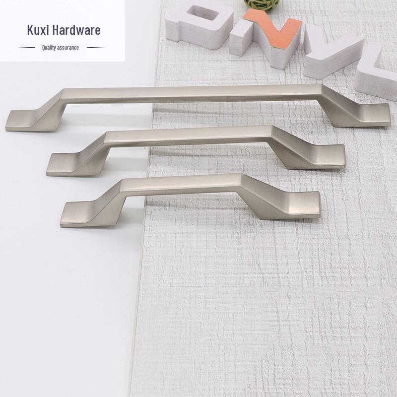 Nordic Matte Nickel Brushed Cabinet Handles for Kitchen, Wardrobe, and Drawers