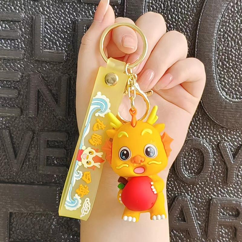 Year Lucky Prosperous Adorable Flying Dragon Silicone Keychain Gift Cute