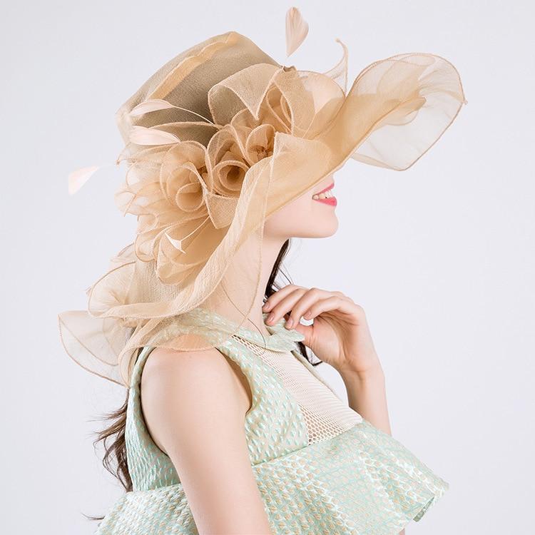 Buy Women Organza Big Flower Feather 