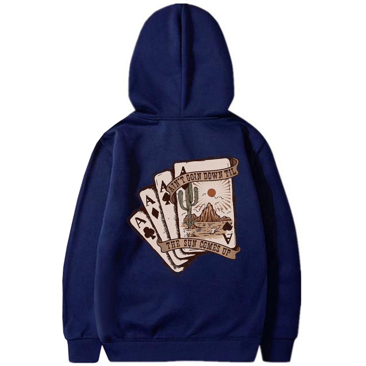 

Толстовки с капюшоном Ain t Going Down Til The Sun Comes Up Толстовка в стиле вестерн Толстовка с капюшоном Desert Толстовка Cowgirl с капюшоном Пуловеры Cactus Топ XXXL темно-синий