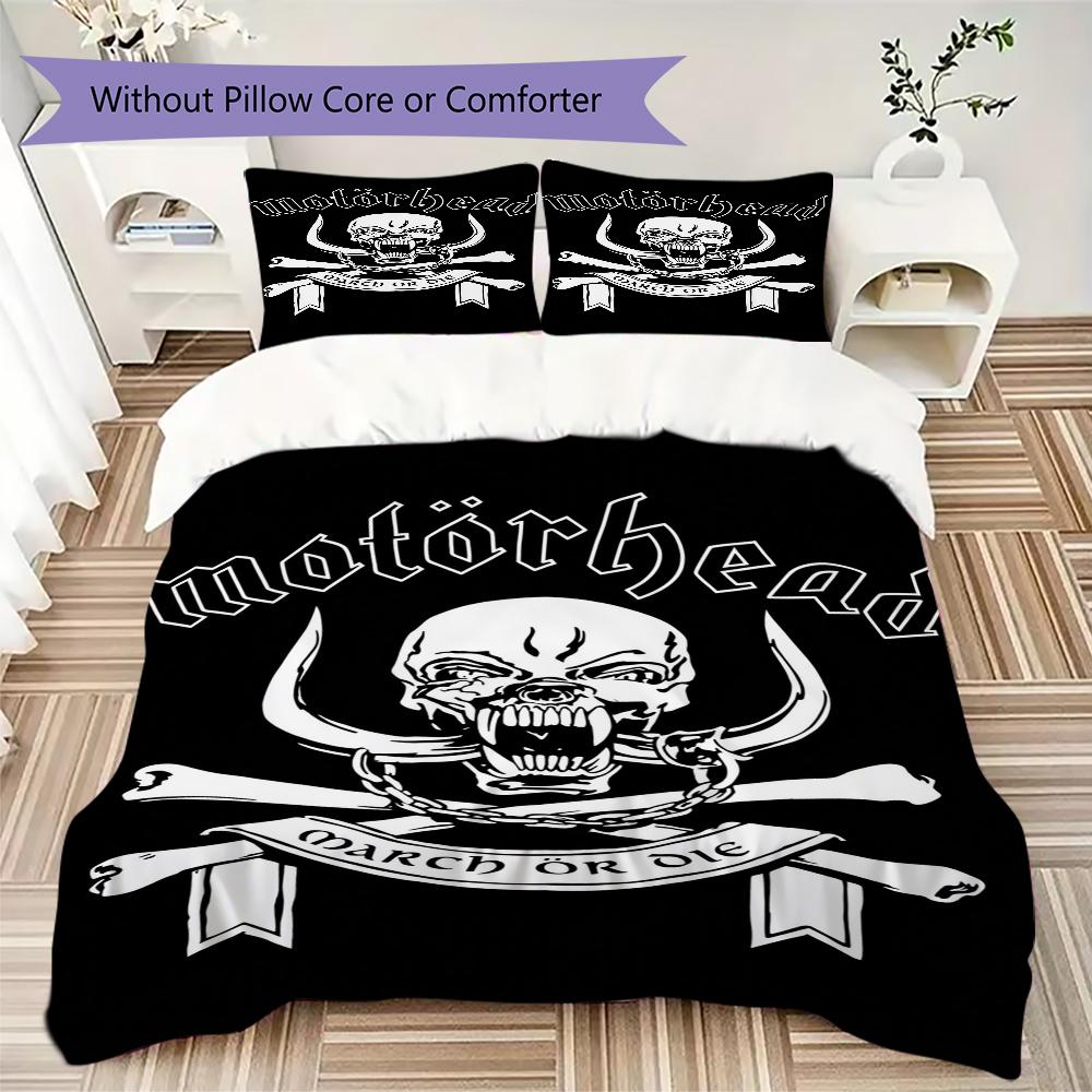 Motrhead Pattern Bedding uilt Set uilt Cover Pillowcase Home Decoration Birthday Gift (1*duvet cover + 2*pillowcase without core)