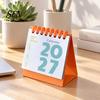 Small Desk Calendar 2027 Mini Calendar, Spiral Bound Standing Flip Monthy Desktop Schedule Planner for Home Office Daily