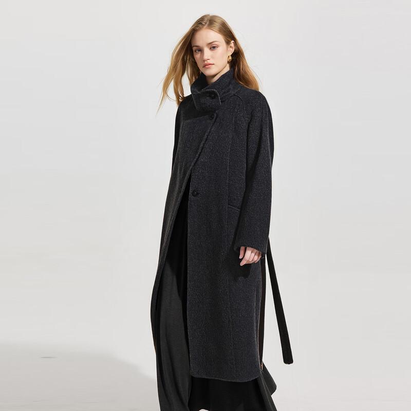 Women's Long Stand Collar Double-Faced Wool Coat