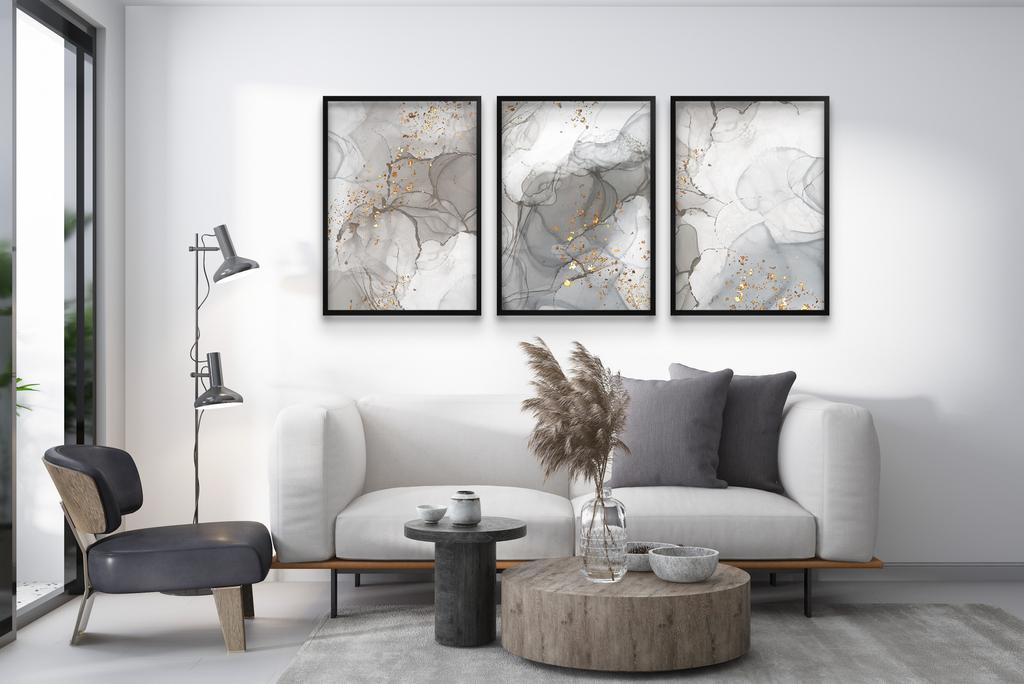 Zestaw Plakatów 30x40 Na Ścianę Obrazy Ścienne Marmur Złoto Do Sypialni