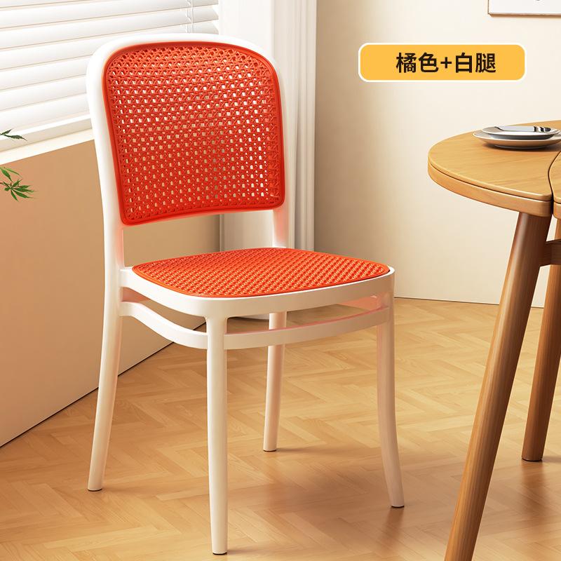 Nordic Dining ChairsLiving Room FurnitureHousehold Plastic Imitation Rattan WeavingModern Simple Backrest Stools New Arrivals