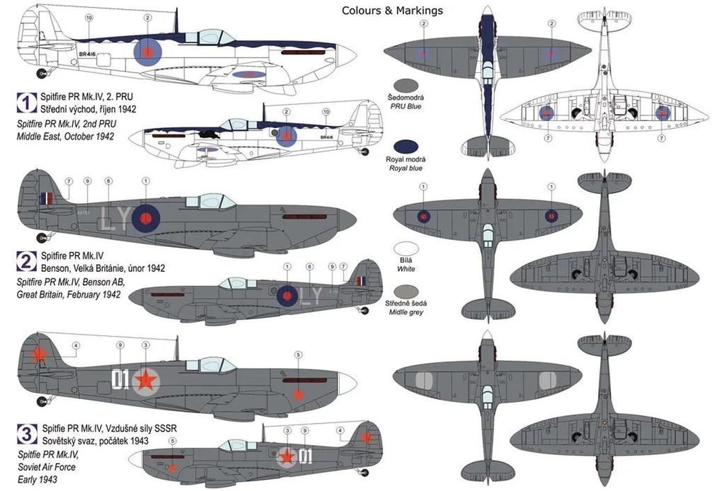 KP Model 1/72 Spitfire PR.IV Part 2 Plastic Model Kit KPM0501 (Airplane)
