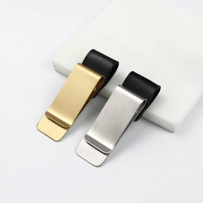 1Pc Vintage Metal Handmade Leather Pen Holder Clips Journal Notebook Loose Leaf Memo Brass Clip Bookmarks School Office Supplies