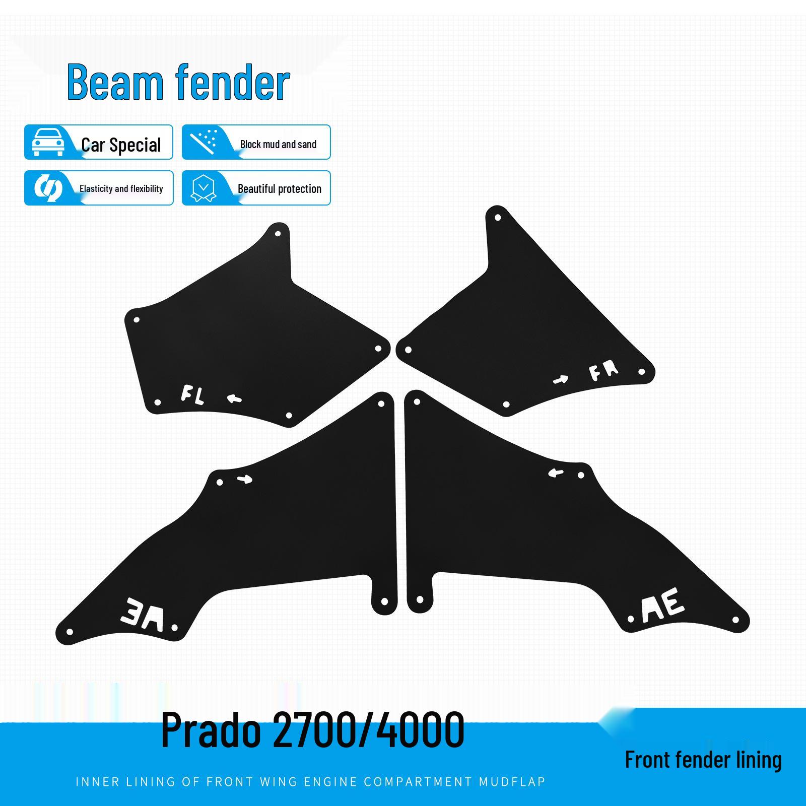 

Front Mud Flap Fender Guard for 03-17 Prado 2700/4000 Chassis Default