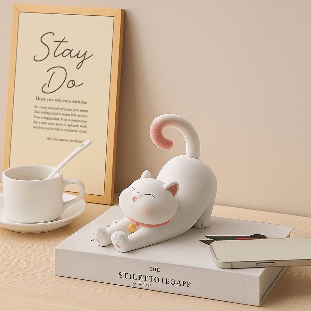 Multi-functional Cat Phone Stand Anti-slip Cat Desk Lazy Bracket Smart Phone Display