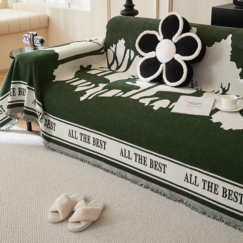 Small Fresh Sofa Towel Cover Cloth for All Seasons, All-inclusive, Universal Sofa Cushion, Anti-slip Cover Blanket, Anti-cat Scratch Thickening