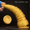 Extra Large Gold Silicone Threaded Vibrator Anal Plug Anal Diverter Dildo Sex Toy Realistic Penis Big Dick