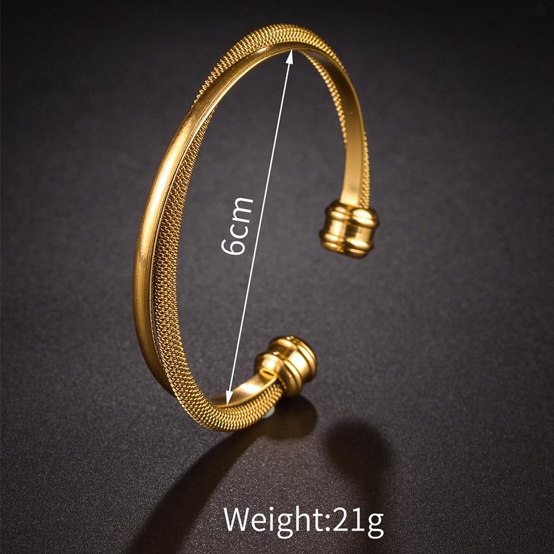 Atoztide New Open Bangle Bracelets for Women Stainless Steel Gold Color Adjustable Star Heart Bracelet Accessories Jewelry Gift