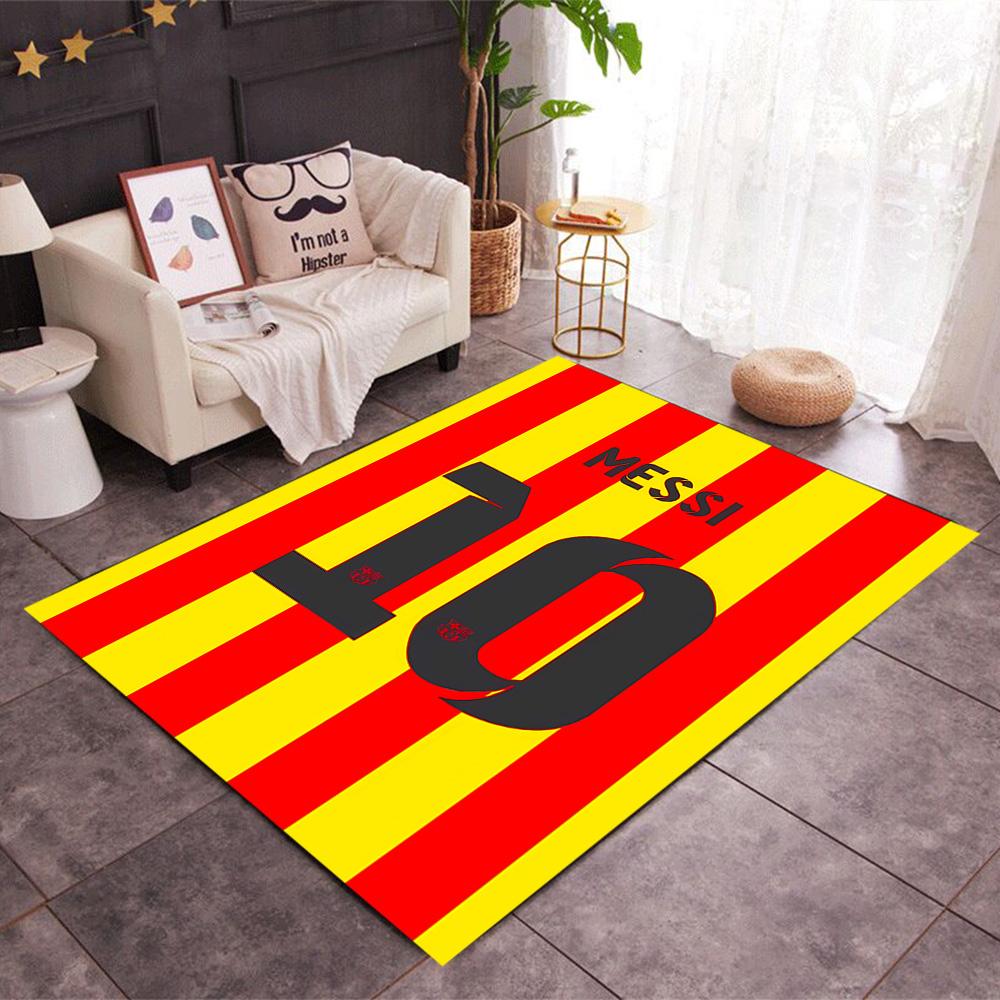 Messi palikimas futbolo tematikos neslystančiuose kilimėliuose - Poliesterio namų dekoras, tinkamas miegamiesiems, svetainėms, prieškambariams, studijoms ir dekoracijoms