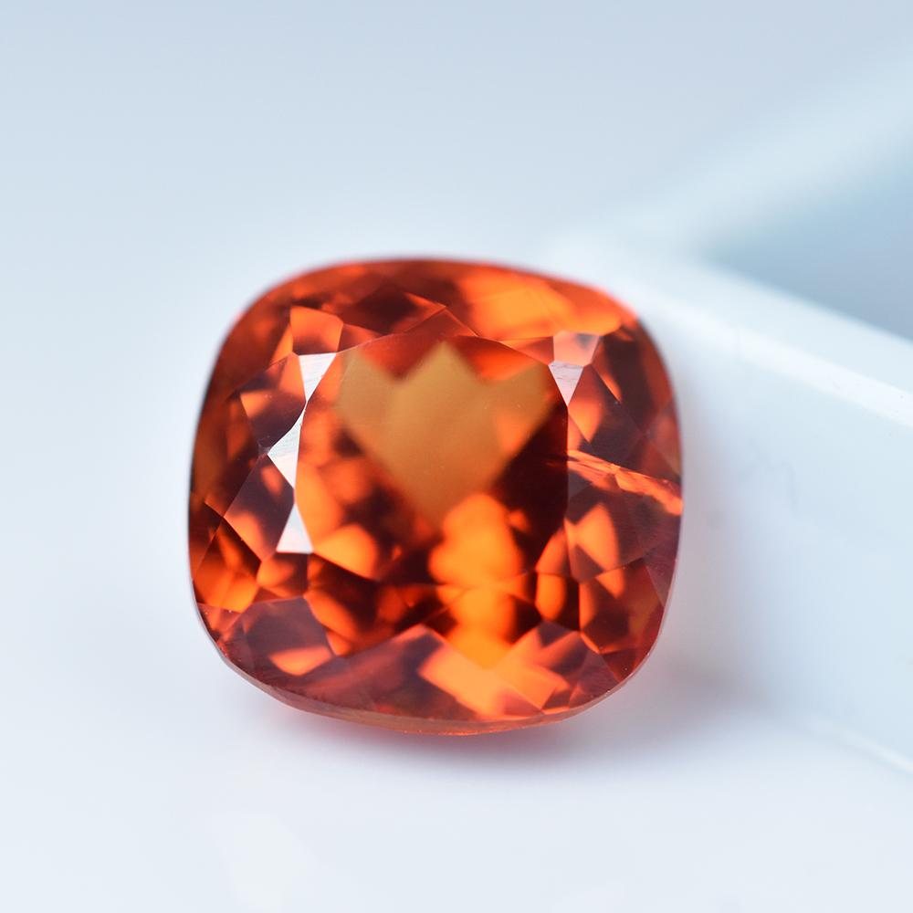 Natural Orange 7.95 Ct Sapphire Birthstone   Square Cushion Cut Gems