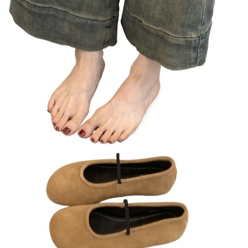 Vintage Mary Jane Shoes Women's 2025 Summer New Mori Women's Literary Matte Cute Round Head Shallow Mouth Beanie Shoes