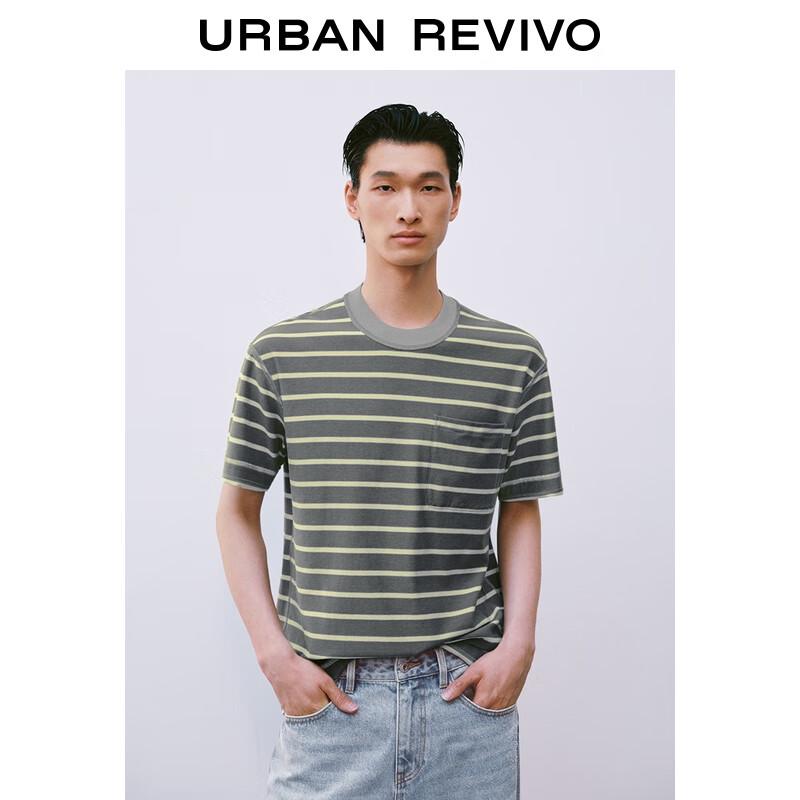 UR Men s Color Block Striped Cotton T-Shirt M